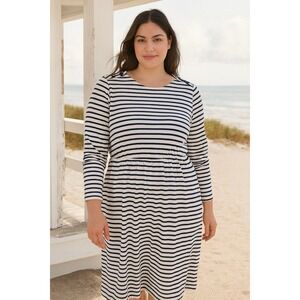 Vineyard‎ Vines Dress XL Striped Navy Nautical Sailor Button Shoulder Coastal